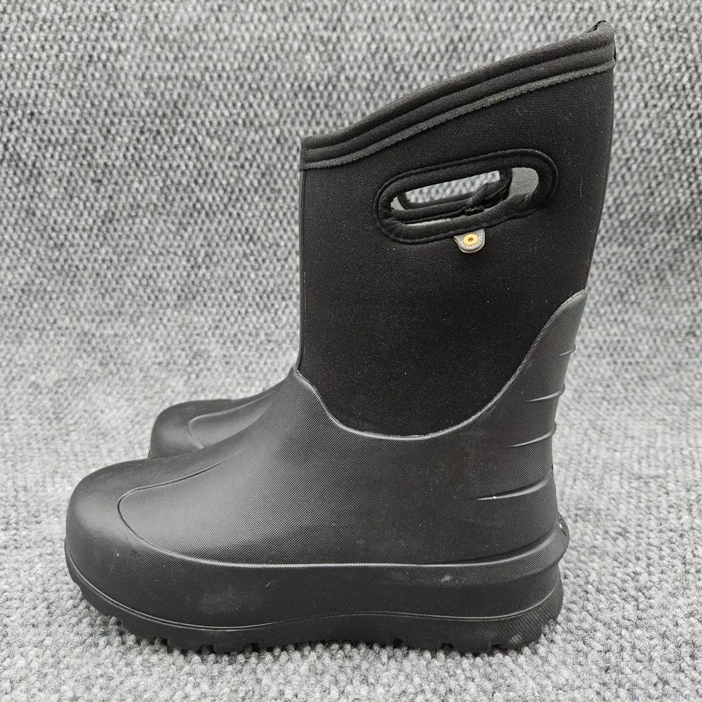 Bogs (Kids Youth 5) Black Boots Neo Classic Solid Waterproof Winter Rain Snow